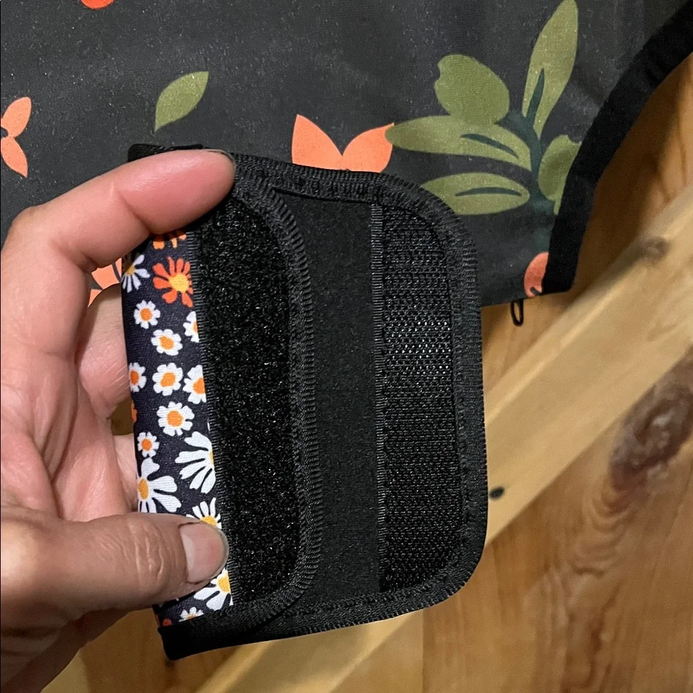 Floral Sloth Luggage Cover- Black